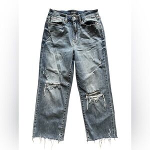 Judy Blue Wide Leg Cropped Distressed Denim Jean Size 5 / 27